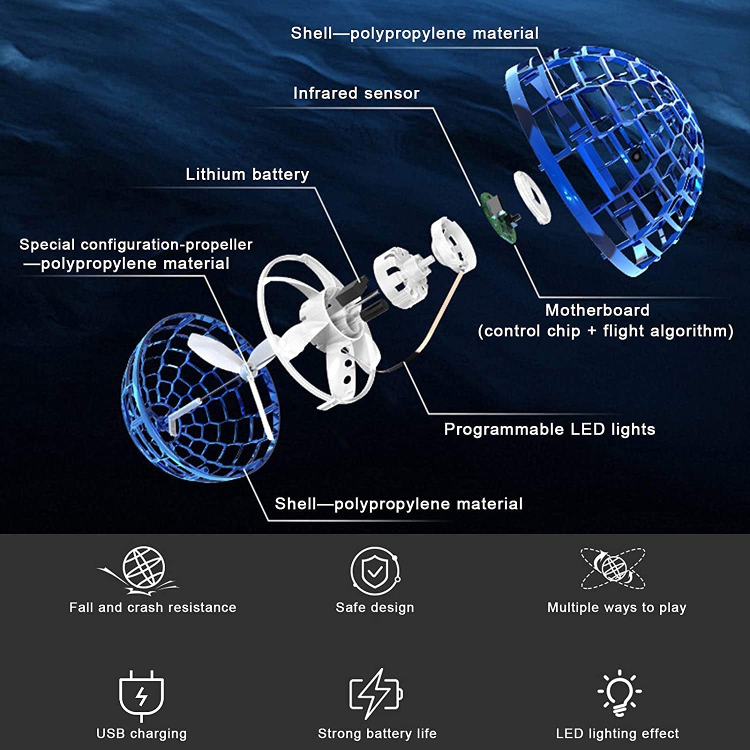 8057 Flying Ball Toys, USB Rechargeable Built-in RGB Lights 360°Rotating Magic Controller, Flying Orb Ball Boomerang Mini Pro Spinner Blastoise Toys 8057 Flying Ball Toys, USB Rechargeable Built-in RGB Lights 360°Rotating Magic Controller, Flying Orb Ball Boomerang Mini Pro Spinner Blastoise Toys